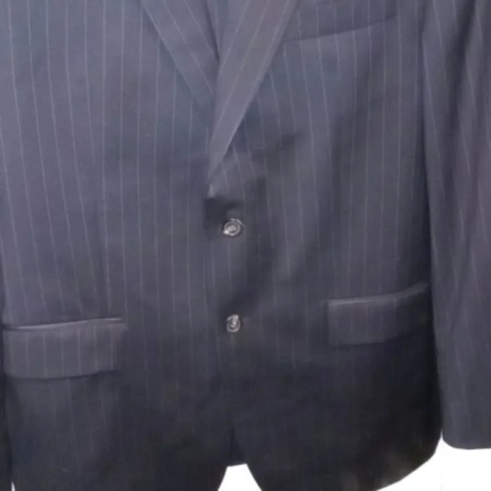 Lauren by Ralph Lauren Wool Pinstripe Suit Navy Blue Size 44‎